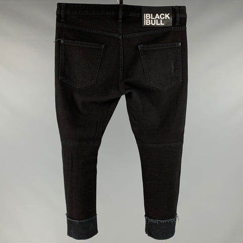 DSQUARED2 Size 34 Black Cotton Elastane Cropped Casual Pants