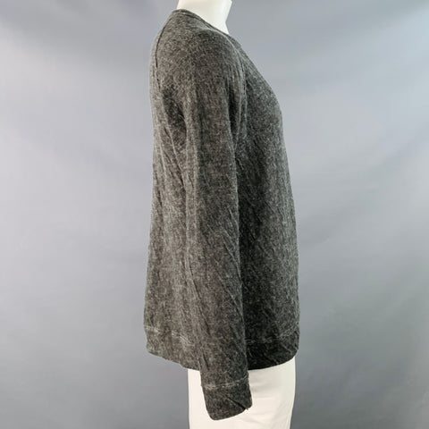 BARENA Taille XL Gris chiné Mélange de laine Col rond Sweat-shirt
