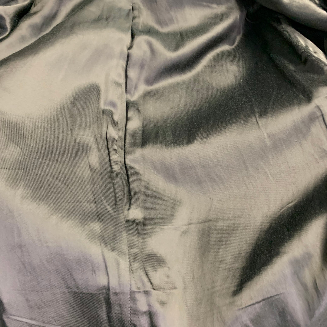 SAINT LAURENT Size M Black Calf Leather Belted Jacket