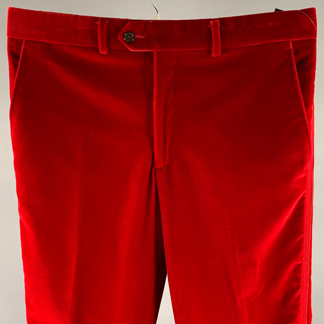 ETRO Size 36 Red Velvet Tuxedo Dress Pants – Sui Generis Designer  Consignment