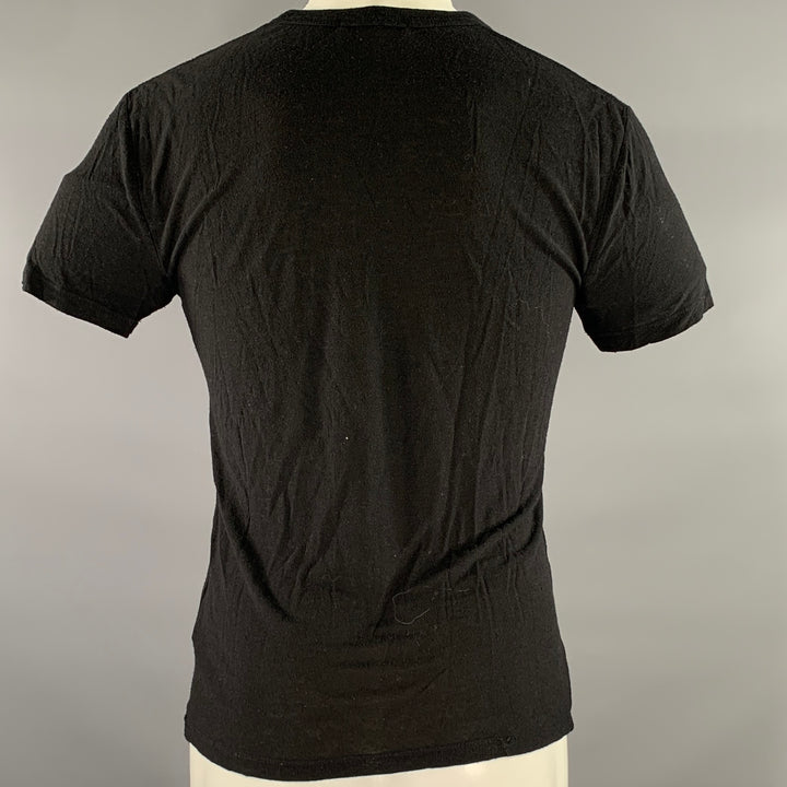 ALEXANDER WANG Size XS Black Textured Silk Rayon See Through T-shirt