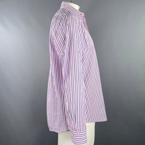 Polo Ralph Lauren chemise homme manche longue coton rayé rose bleu taille XXL
