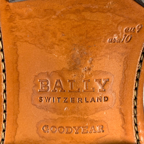 BALLY Size 10 Avery Brown Perforated Pebble Grain Leather Wingtip Boots
