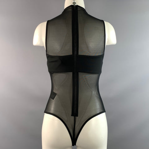 ALICE + OLIVIA Size S Black Nylon Blend Body suit Dress Top