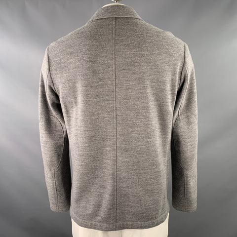 PAUL SMITH Size L Grey Heather Wool Blend Single Breasted Notch Lapel Buttoned Jacket