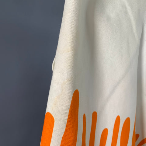 WALTER VAN BEIRENDONCK Size 34 Orange Cobalt Paint Splatter Cotton Casual Pants
