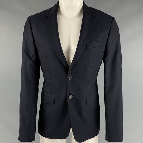 SANDRO Size 40 Navy Wool Notch Lapel Sport Coat