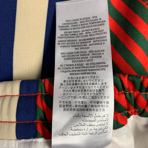 GUCCI Size M Red Green Stripe Polyester Cotton Joggers Casual Pants