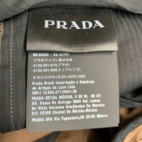 PRADA Size 34 Brown Cotton Blend Button Fly Dress Pants