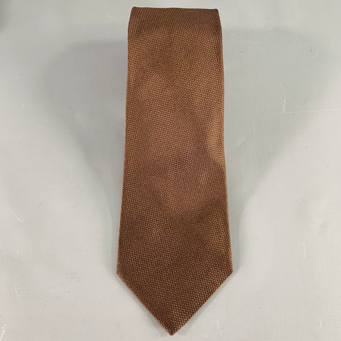 TOM FORD Brown Textured Silk Tie