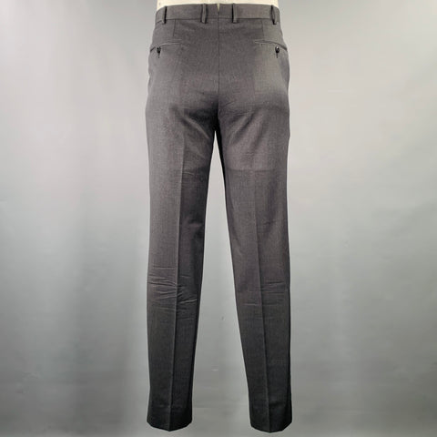 ERMENEGILDO ZEGNA Size 34 Grey Wool Flat Front Dress Pants