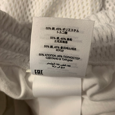 DRIES VAN NOTEN Size L White Mesh Cotton &  Polyamide Basketball Shorts