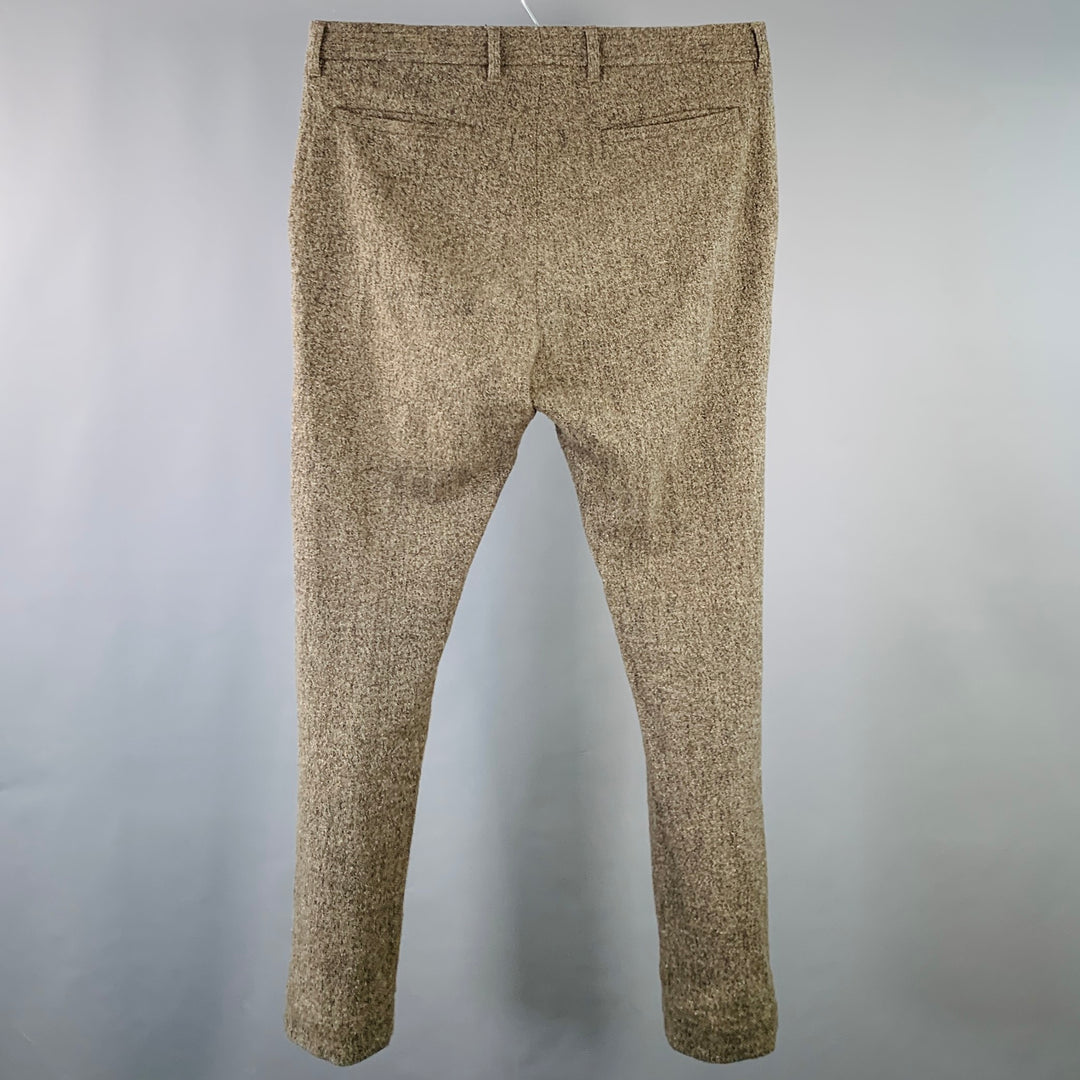 45rpm Size 34 Grey Melange Cotton Blend Straight Casual Pants