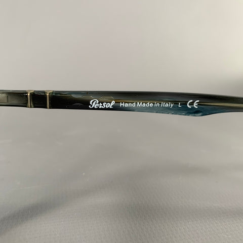 PERSOL Blue Grey Marbled Acetate Eyeglasses Frames