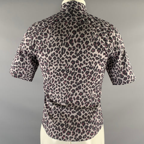 MARC JACOBS Size XS Purple Lavender Leopard Print Cotton Short Sleeve Shirt