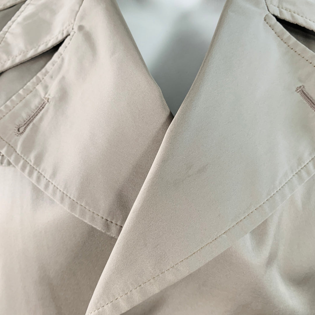 DANIELE ALESSANDRINI Size 38 Khaki Satin Double Breasted Belted Jacket