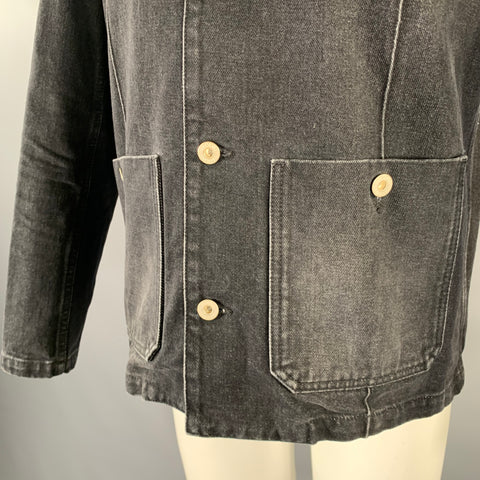 LOEWE Size 34 Grey Patch Cotton Chore Jacket