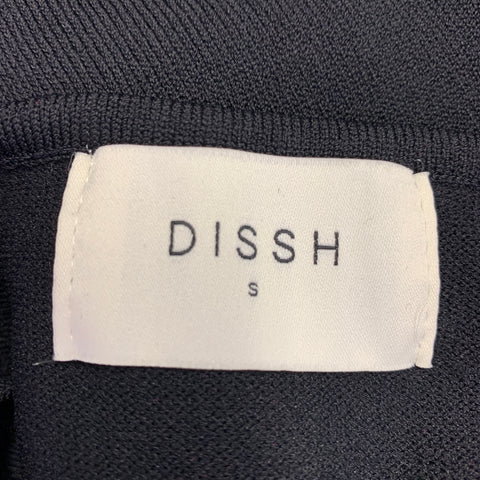 Robe longue sans manches DISSH, taille S, en mélange de viscose noire, avec découpes