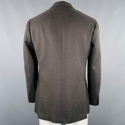 SARTORIO Size 44 Green Grey Woven Wool Notch Lapel Sport Coat