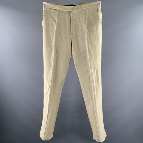 RALPH LAUREN Size 36 Cream Silk Linen Relaxed Fit Dress Pants