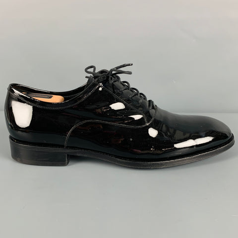 ALLEN EDMONDS Size 11 Black Patent Leather Lace-Up Shoes