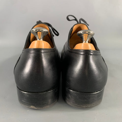JOHN LOBB WELHAM Size 9 Black Leather Pointed Toe Lace Up Shoes