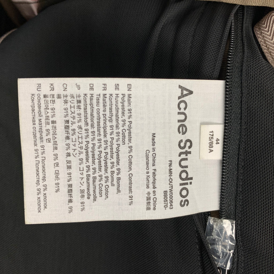 ACNE STUDIOS Taille XL Veste imperméable color block marron taupe