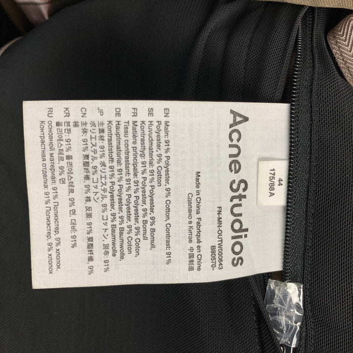 ACNE STUDIOS Taille XL Veste imperméable color block marron taupe