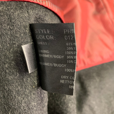 SANYO Size 46 Charcoal Wool Blend Rain Repellent Hidden Buttons Coat