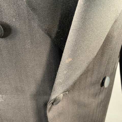 SAMUELSOHN Size 40 Black Wool Shawl Collar Double Breasted Tuxedo