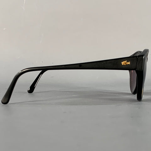 LACOSTE Black Gold Acetate Round Sunglasses