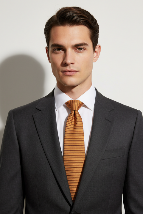 ETRO Orange Purple Mixed Pattern Silk Tie