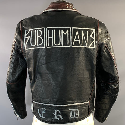ENFANTS RICHES DEPRIMES ERD XL Black Studded Leather Biker Jacket