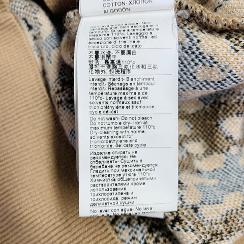 MSGM Size M Khaki Black White Viscose Blend Distressed Oversized Mixed Patterns Cardigan
