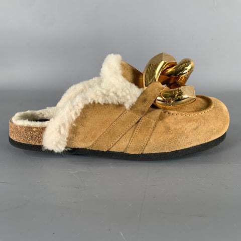 JW ANDERSON Size 6 Tan Gold Suede Mules Flats