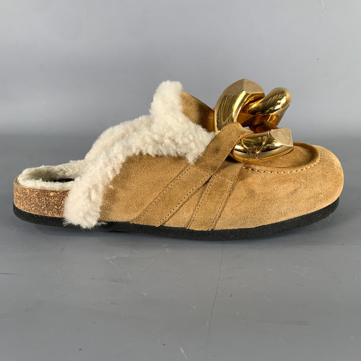 JW ANDERSON Size 6 Tan Gold Suede Mules Flats