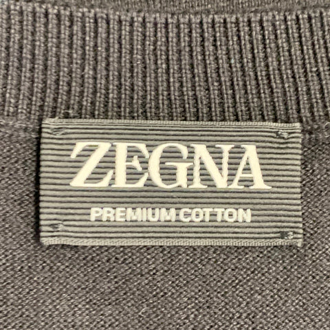 ZEGNA Size L Black Cotton Jersey Short Sleeve Crew Neck T-shirt