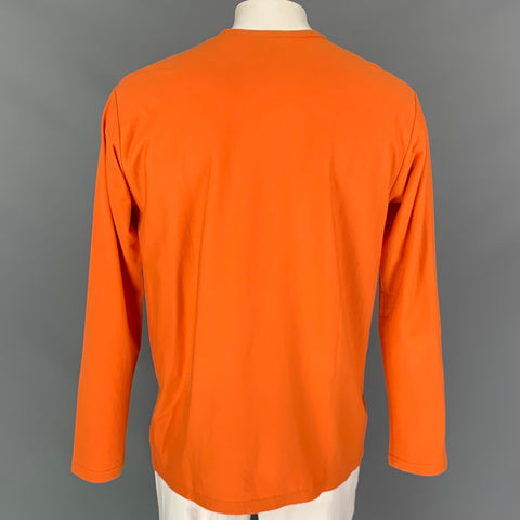 EVEREST ISLES Taille XL Orange Dark Wave Applique Coton T-shirt à manches longues