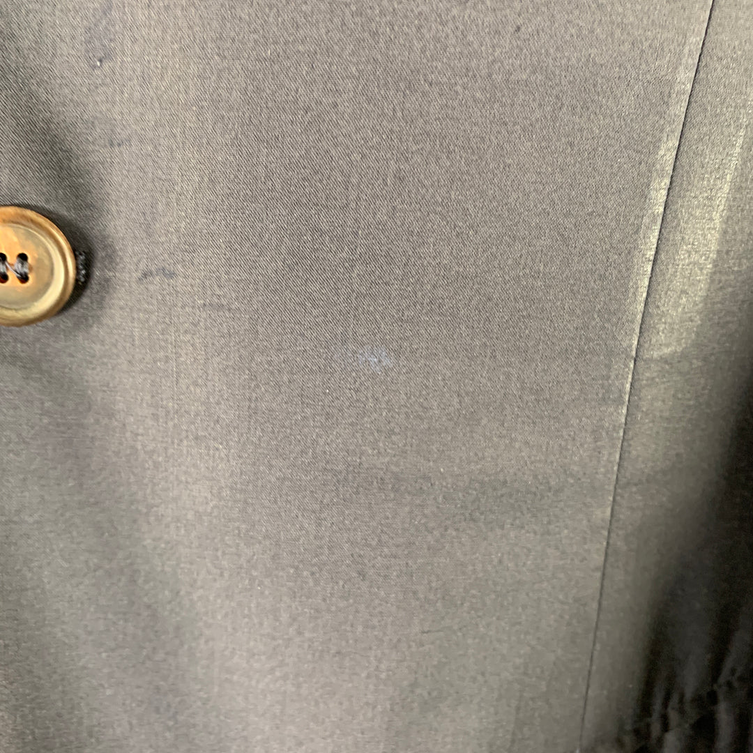 BRUNELLO CUCINELLI Taille 38 Manteau de sport à revers cranté en laine vierge et soie marine