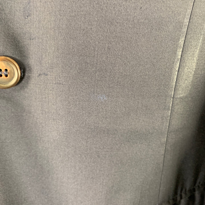 BRUNELLO CUCINELLI Taille 38 Manteau de sport à revers cranté en laine vierge et soie marine
