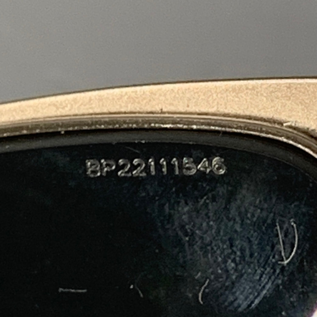 PRADA Black Silver Acetate Metal Semi Rimless Sunglasses