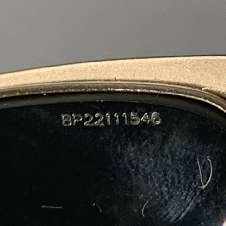 PRADA Black Silver Acetate Metal Semi Rimless Sunglasses