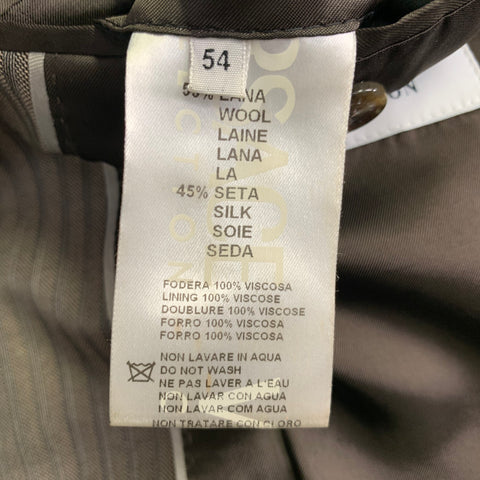 VERSACE COLLECTION Size 44 Brown Taupe Stripe Wool Silk Suit