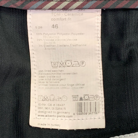 ALBERTO Taille 30 Marron Mélange de Polyester Confort Fuselé Pantalon Décontracté