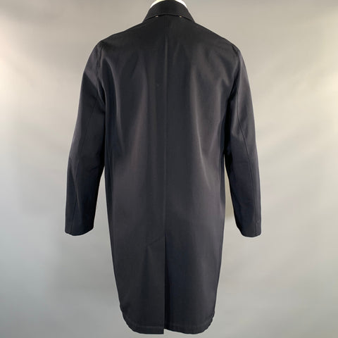 PAUL SMITH Size M Navy Wool &  Cotton Overcoat Coat