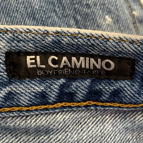PRPS Size 28 El Camino Blue Cotton Distressed Tapered Jeans