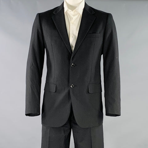 THEORY Size 42 Wellfleet Black Grey Pinstripe Wool Blend Single Breasted Suit