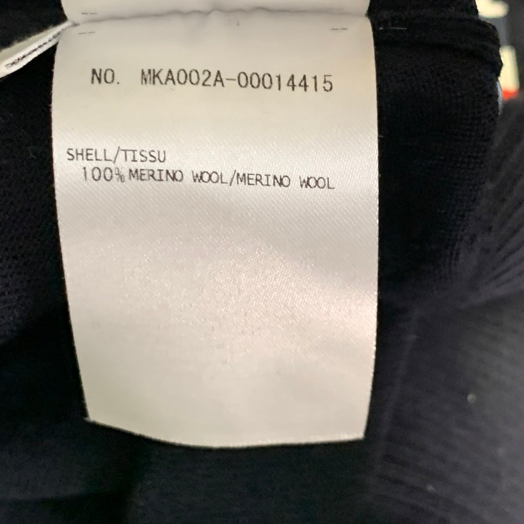 THOM BROWNE Size L Navy White Stripe Merino Wool Pullover
