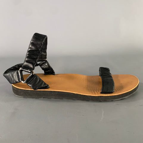THE ROW Size 8 Black Tan Leather Calfskin Sandals
