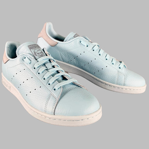 ADIDAS Size 10.5 Light Blue Faux Leather Low Top Sneakers
